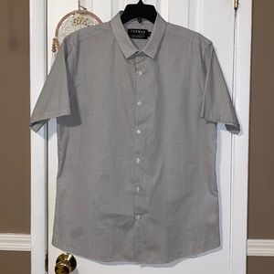 Topman black white button down s/s